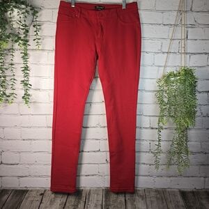 Shinestar Red Skinny Pants STRETCH CUFFED ANKLE POCKETS WOMENS SIZE 1X